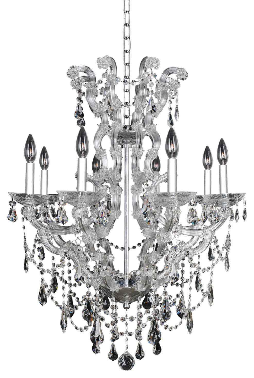 Brahms 8 Light ChandelierBy Allegri Crystal by Kalco Lighting
