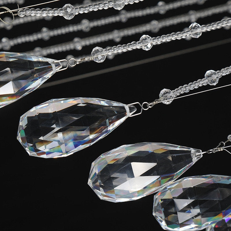 Mougins | Сhic Spiral Crystal Ceiling Led Chandelier, 23.6"By Miron Demid LLC