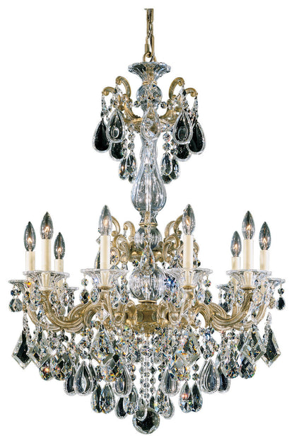 La Scala 10-Light Chandelier in Parchment Bronze With Clear Heritage CrystalBy Schonbek