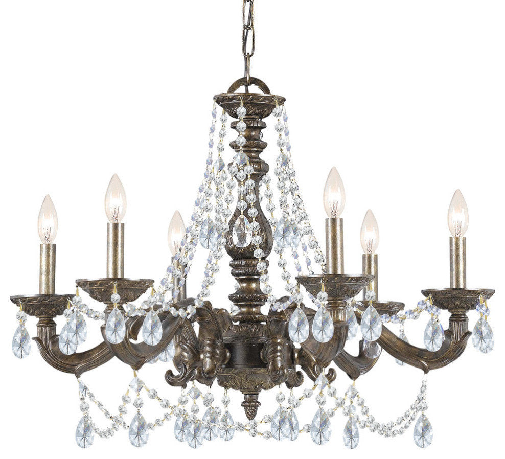 Crystorama Paris Market 6 Light Clear Element Crystal Bronze Chandelier IBy Crystorama Lighting