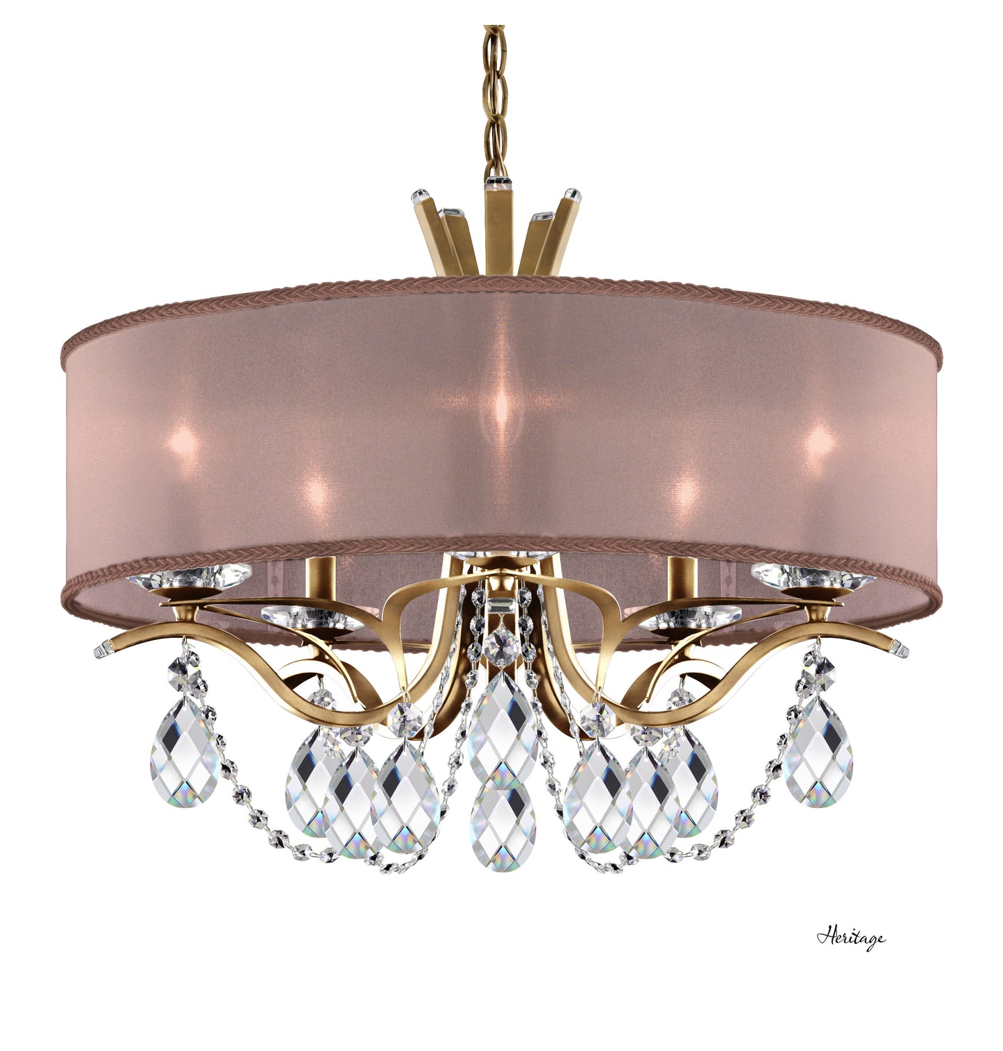 Schonbek Va8305N-22H3 5 Light Crystal Chandelier, Heirloom GoldBy Schonbek