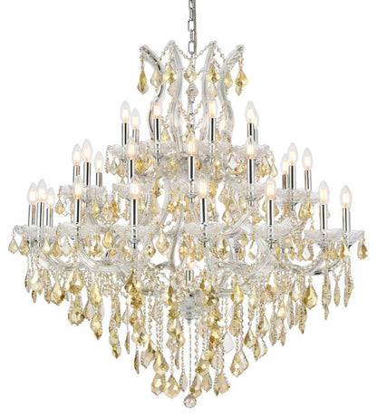 Elegant 2800G44C-GT/RC Maria Theresa 37-Light Chrome Chandelier Golden TeakBy Elegant Furniture & Lighting