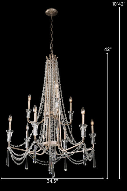 Varaluz 270C09 Barcelona 9 Light 35"W Crystal Chandelier - OnyxBy Varaluz