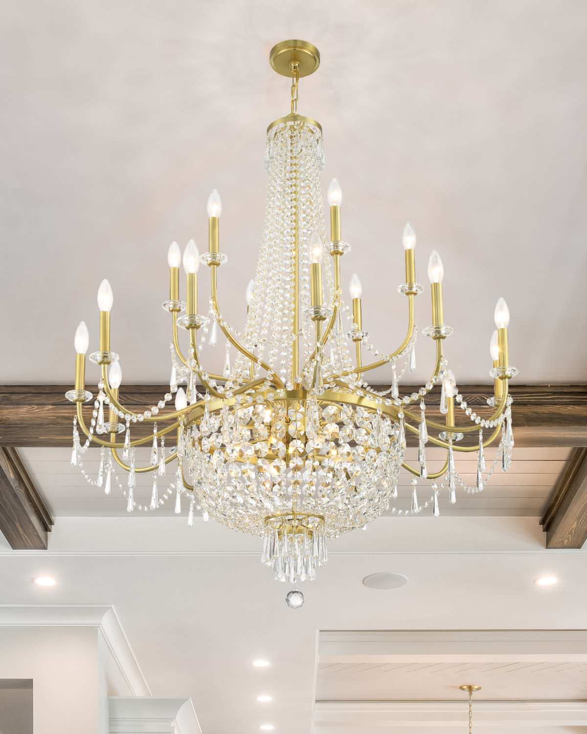 Crystorama Lighting Group HWD-7722 Haywood 40"W 22 Light Crystal - Aged BrassBy Crystorama Lighting