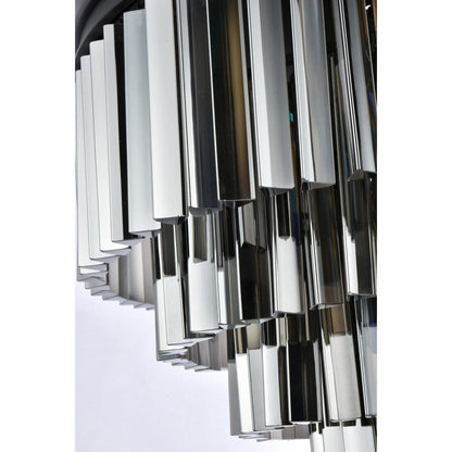 Sydney 17 Light Matte Black Flush Mount Silver Shade (Grey) Royal Cut CrystalBy Urban Classic