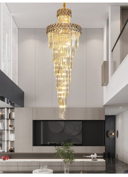 Saint-Vallier-de-Thiey | Crystal Cascade Long Chandelier, 20 BulbsBy Miron Demid LLC