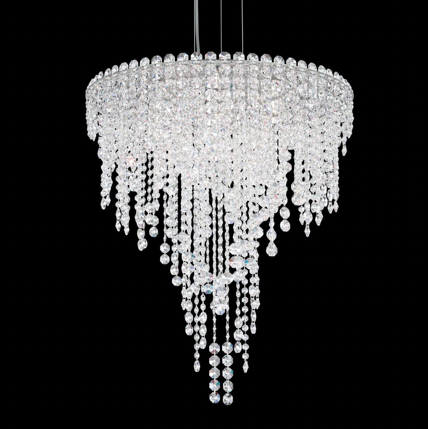 Chantant 6-Light Pendant in Stainless Steel With Clear Heritage CrystalBy Schonbek