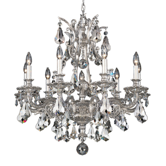 Sophia 9 Light Chandelier Roman Silver Clear Crystals From SwarovskiBy Schonbek