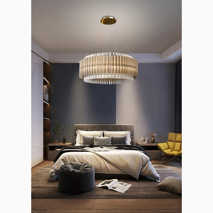 Cagnano Varano | Elegant Large Luxury Gold Crystal Chandelier, Gold, Dia100, Cool Light DimmableBy Miron Demid LLC