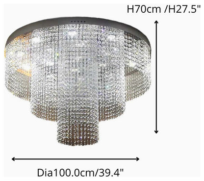 Accumoli | Modern Crystal LED Ceiling Lamp, Dia39.4xh27.5", Warm LightBy Miron Demid LLC