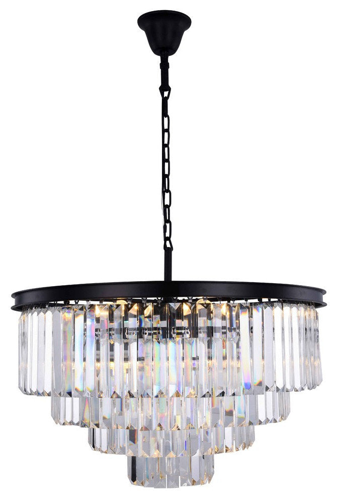Elegant Sydney 17-Light Matte Black Chandelier, 1231D32MB/RCBy Elegant Furniture & Lighting