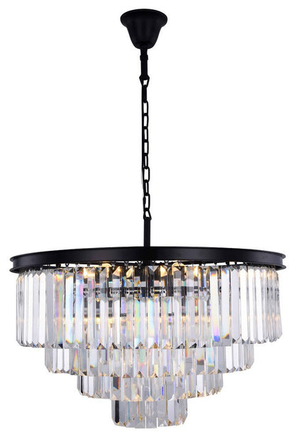Elegant Sydney 17-Light Matte Black Chandelier, 1231D32MB/RCBy Elegant Furniture & Lighting