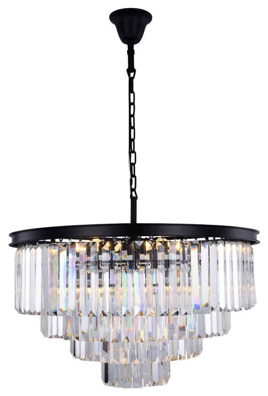 Elegant Sydney 17-Light Matte Black Chandelier, 1231D32MB/RCBy Elegant Furniture & Lighting