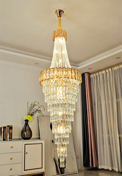Saint-Auban | Luxury Elegant Crystal Chandelier For Stairway, Clear Crystal, Dia39.4"By Miron Demid LLC