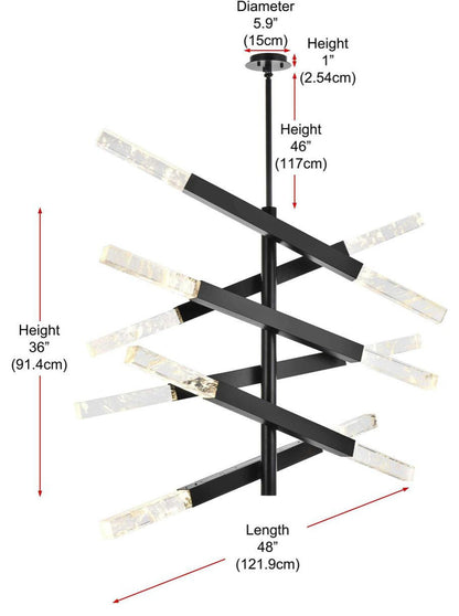 Ari 12 Light Pendant, BlackBy Elegant Furniture & Lighting