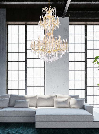 Elegant Lighting 2800D46/RC Maria Theresa 36 Light 46"W Crystal - GoldBy Elegant Furniture & Lighting