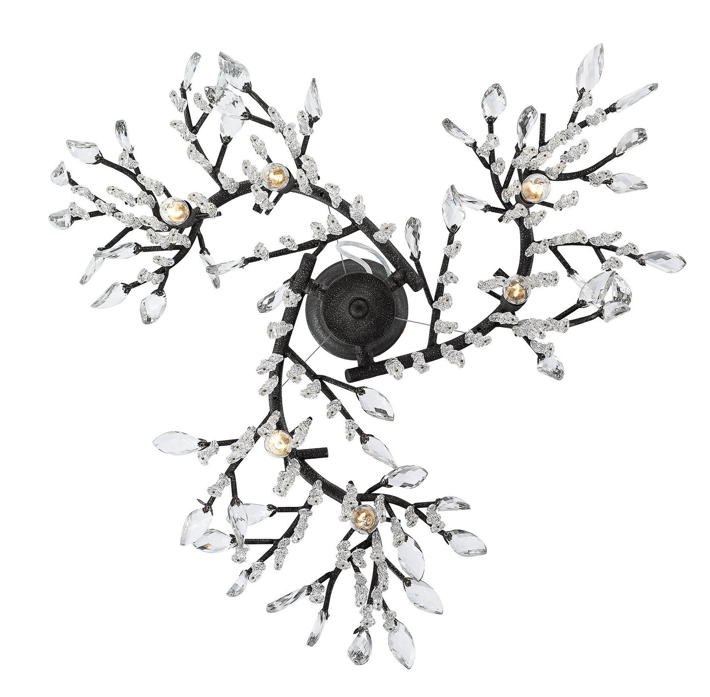 Golden Lighting 9903-6 Autumn Twilight 6 Light 31"W Crystal - Black IronBy Golden Lighting