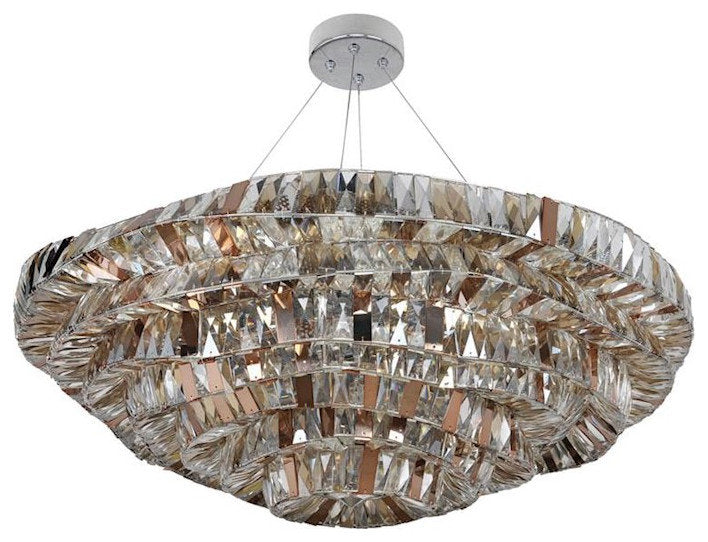 Allegri Gehry 21 Light 39" Pendant, ChromeBy Allegri Crystal by Kalco Lighting
