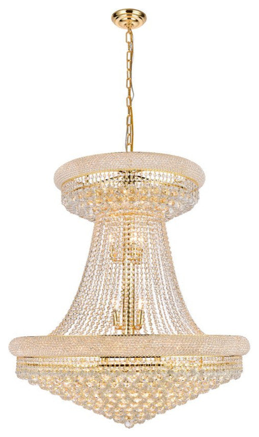 Elegant V1800G36SG/RC Primo 28 Light Gold Chandelier Clear Royal Cut CrystalBy Elegant Furniture & Lighting