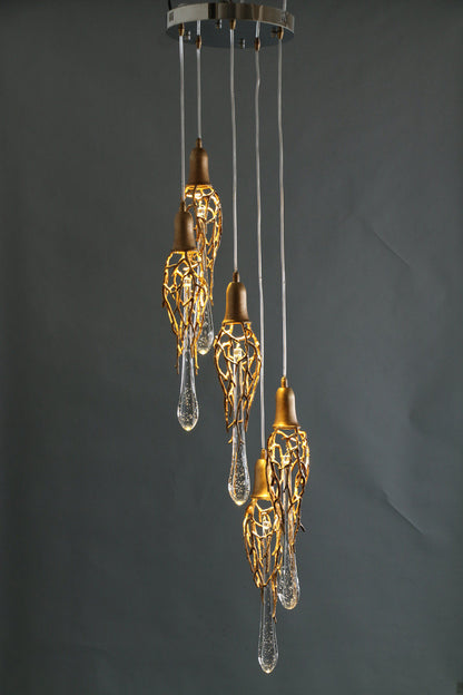 MIRODEMI? Andora | Creative Crystal Chandelier with Clear Glass Drops, 9 Lights, Cool LightBy Miron Demid LLC