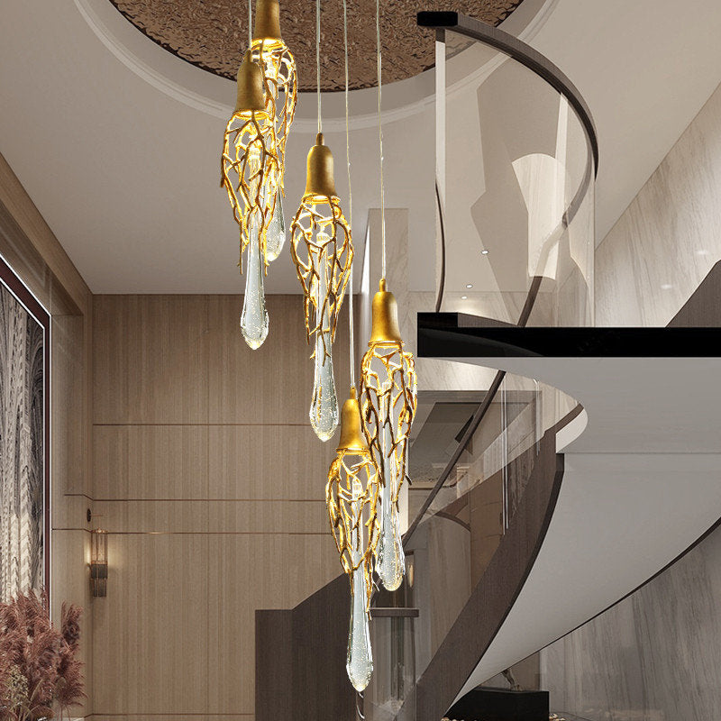 MIRODEMI? Andora | Creative Crystal Chandelier with Clear Glass Drops, 12 Lights, Cool LightBy Miron Demid LLC