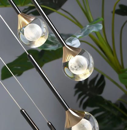 Peillon | Gold Crystal Raindrop Glass Ball Chandelier, 48 Heads, Warm LightBy Miron Demid LLC