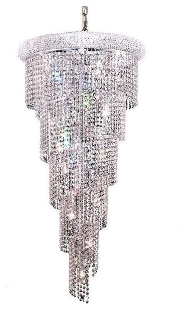 Elegant Lighting Spiral 22" 18 Light Royal Crystal ChandelierBy Elegant Furniture & Lighting