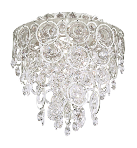Schonbek Dr1401N-48H 4 Light Crystal Semi-Flush, Antique SilverBy Schonbek