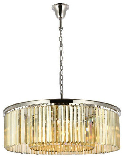 Elegant Sydney 10-Light Polished Nickel Chandelier Golden TeakBy Elegant Furniture & Lighting