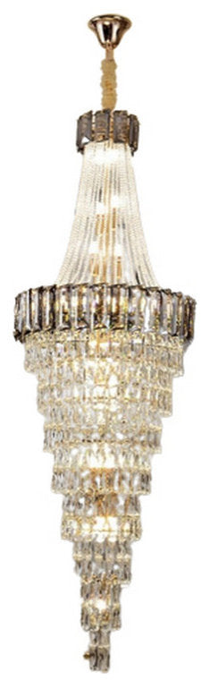 Saint-Auban | Luxury Elegant Crystal Chandelier For Stairway, Smoke Grey, Dia27.6"By Miron Demid LLC