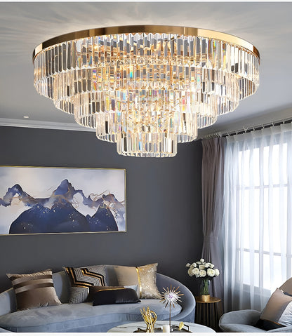 Afragola | Contemporary gold crystal ceiling chandelier, 5 LayersBy Miron Demid LLC