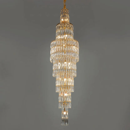 Pegli | New Luxury Long Crystal Chandelier for StairwayBy Miron Demid LLC
