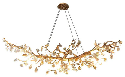 Albero Copper & Natural Crystal Stone ChandelierBy Morsale.com