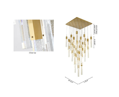 25-Light Gold Metal Chandelier With Clear Bubble Crystal AccentsBy Design Living