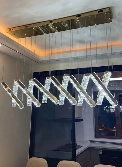 Stylish Crystal LED Chandelier, Silver, 12 Lights, Non-Dimmable, Cool LightBy Miron Demid LLC