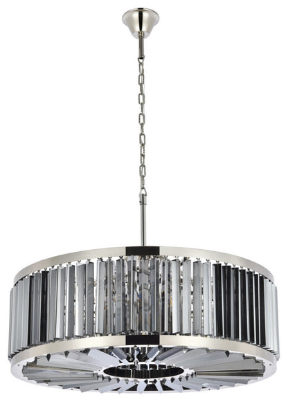 Elegant Lighting 1203D35-SS/RC Chelsea 10 Light 36"W Crystal Drum - PolishedBy Elegant Furniture & Lighting