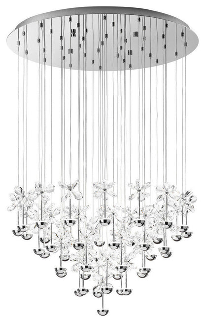 43x2.1W LED Multi Light Pendant With Chrome Finish and Clear CrystalsBy EGLO USA