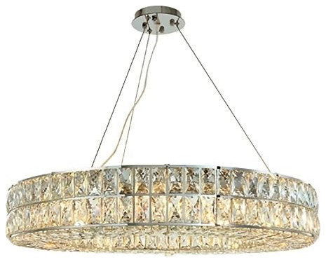 Bacci Crystal Wheel Chandelier, Chrome, 40"By Morsale.com