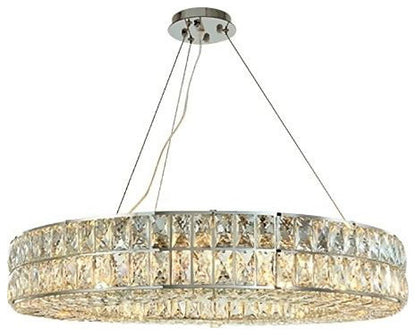 Bacci Crystal Wheel Chandelier, Chrome, 40"By Morsale.com
