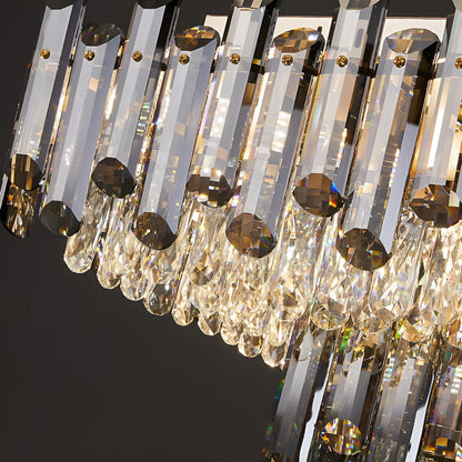 Acciano | Modern Rectangular Crystal LED Chandelier, L39.4xw27.5xh12.9", Warm LightBy Miron Demid LLC