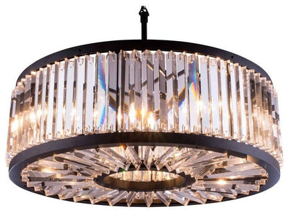 1203 Chelsea Collection Pendent Lamp, Clear, Mocha BrownBy Elegant Furniture & Lighting