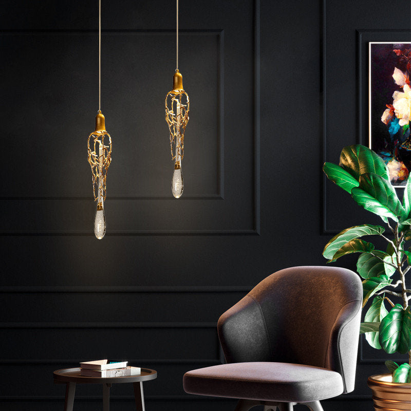 MIRODEMI? Andora | Creative Crystal Chandelier with Clear Glass Drops, 3 Lights, Cool LightBy Miron Demid LLC