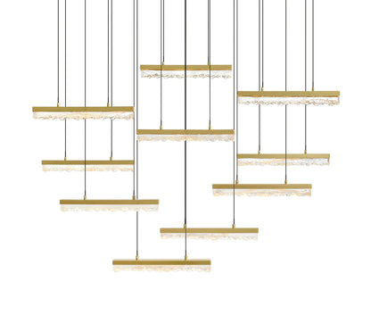 CWI LIGHTING 1588P48-10-624 Stagger Integrated LED Brass ChandelierBy CWI Lighting