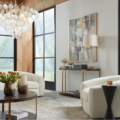 Modern Tear Drop Pendant Seeded Glass Chandelier 8 Light 38 in Elegant SilverBy My Swanky Home