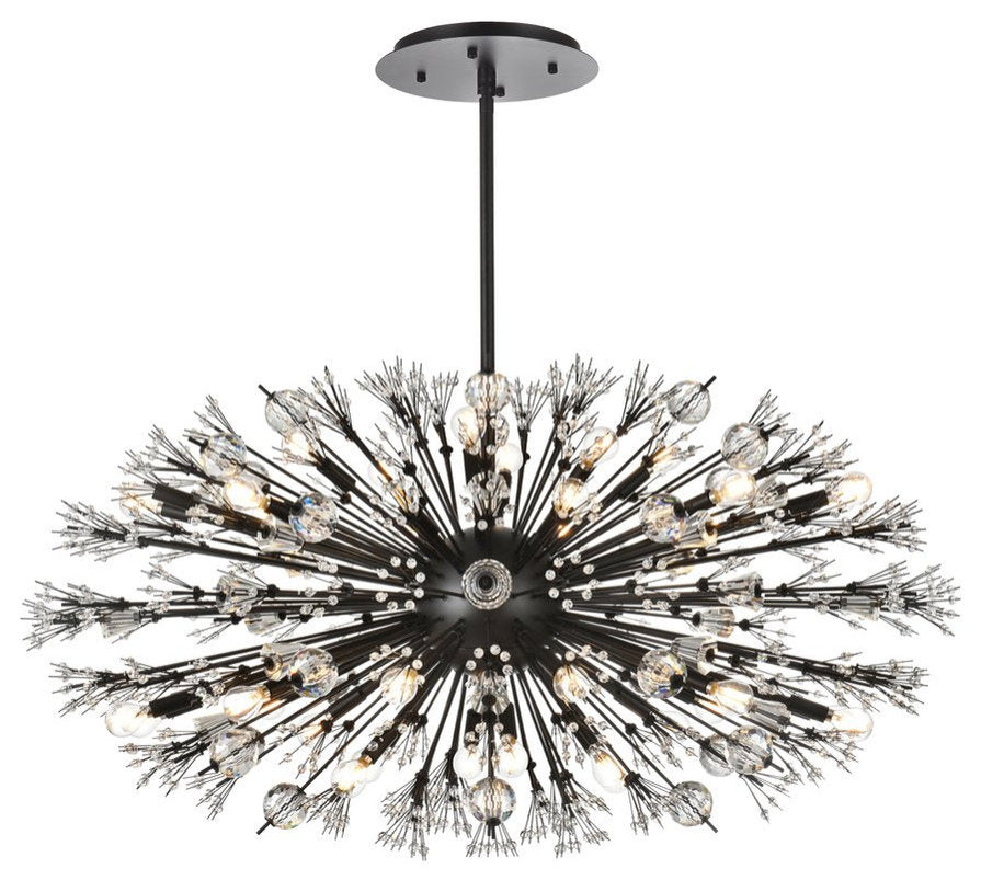 Elegant 2500D48BK Vera 48" Crystal Starburst Oval Pendant, BlackBy Elegant Furniture & Lighting