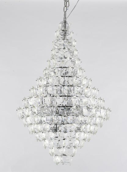 27-Light Chrome Crystal ChandelierBy Design Living