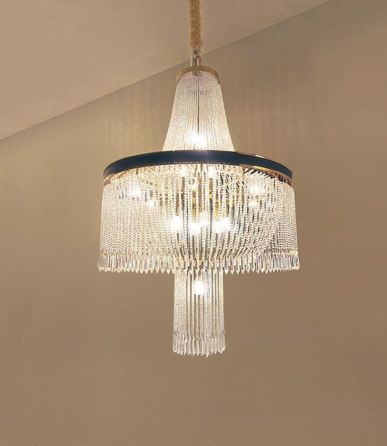 Deiva Marina | Luxury Large Spiral Crystal Chandelier for StaircaseBy Miron Demid LLC