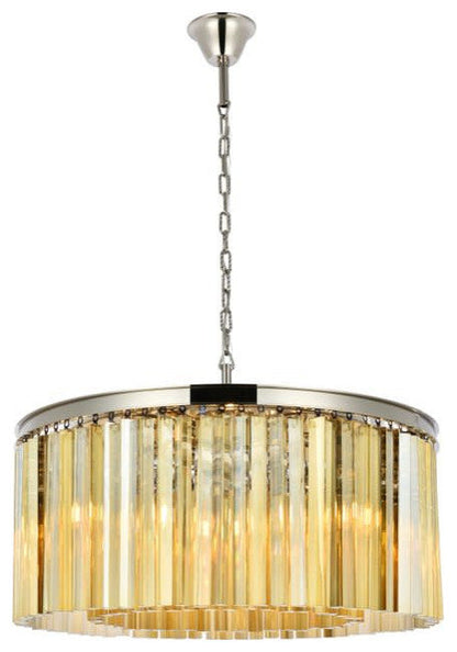 Elegant Lighting 1208D31-GT/RC Sydney 8 Light 32"W Crystal Drum - Matte BlackBy Elegant Furniture & Lighting