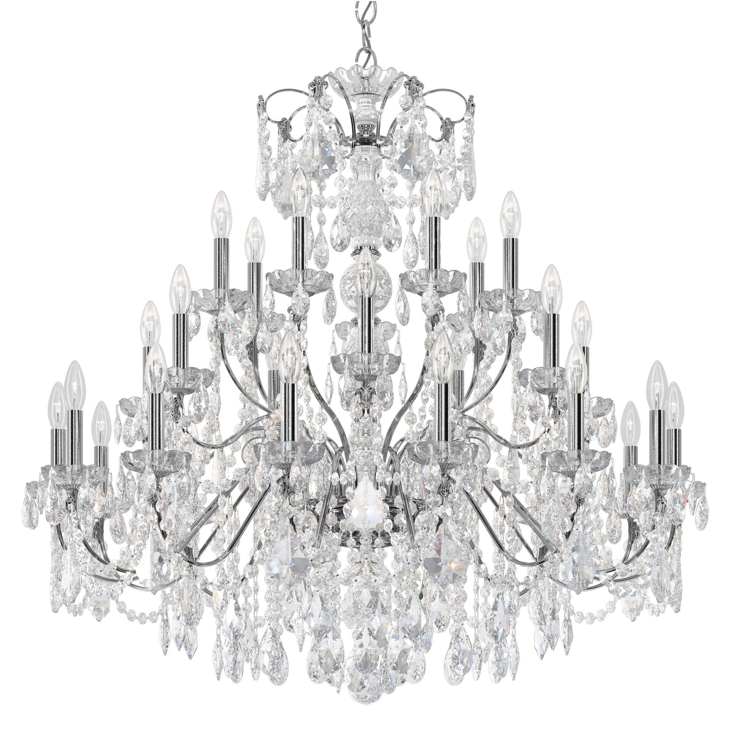 Century 28 Light Chandelier Silver Clear Heritage CrystalBy Schonbek