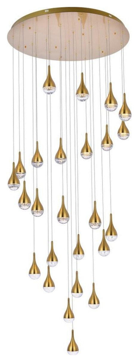 Amherst 25 Light Chandelier, Satin GoldBy Elegant Furniture & Lighting